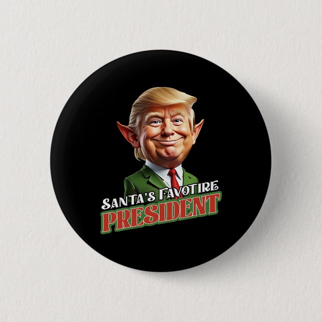 Santa's Favorite President Donald Trump Elf Christ Knapp (Framsida)