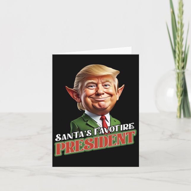 Santa's Favorite President Donald Trump Elf Christ Kort (Framsida)