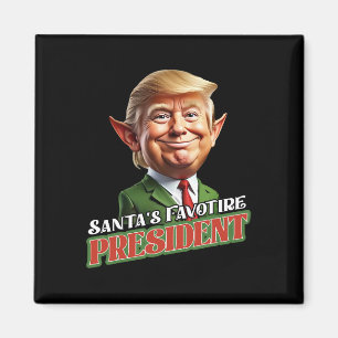 Santa's Favorite President Donald Trump Elf Christ Magnet