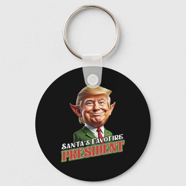 Santa's Favorite President Donald Trump Elf Christ Nyckelring (Framsida)