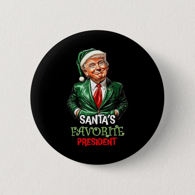 Santas Favorite President Funny Santa Trump 2024 Knapp (Framsida)