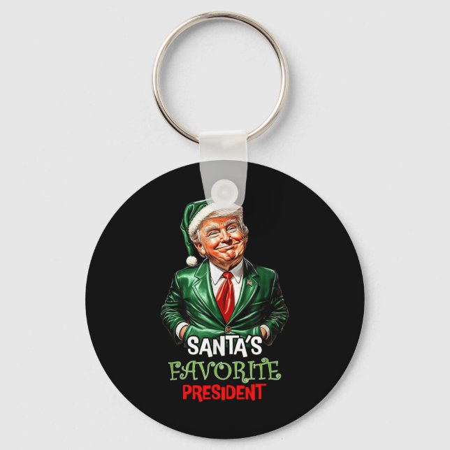 Santas Favorite President Funny Santa Trump 2024 Nyckelring (Framsida)