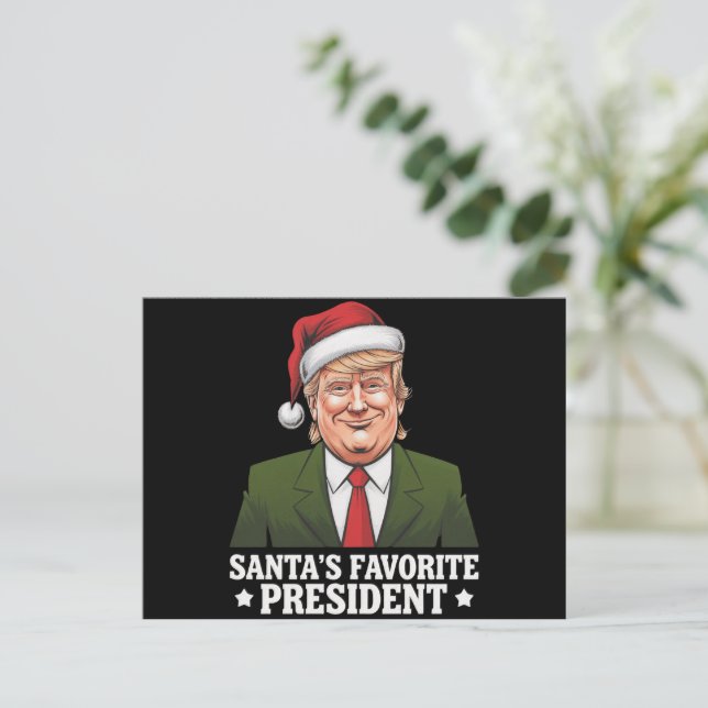 Santa's Favorite President Funny Trump-jul Helg Vykort (Stående Fram)
