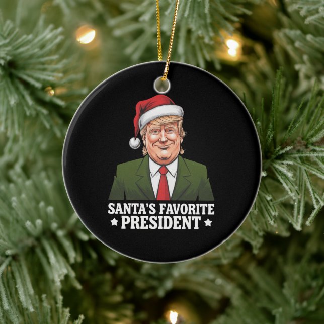 Santa's Favorite President Funny Trump-jul Julgransprydnad Keramik (Träd)