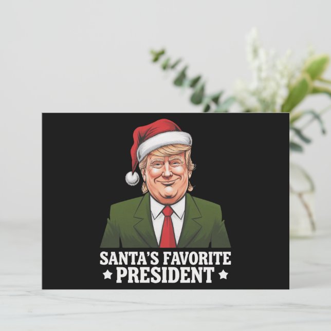 Santa's Favorite President Funny Trump-jul Julkort (Stående Fram)