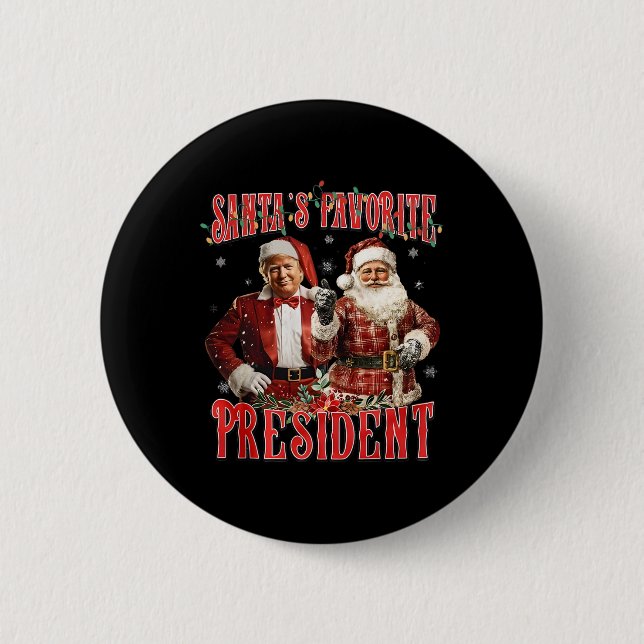 Santa's Favorite President Funny Trump jul P Knapp (Framsida)