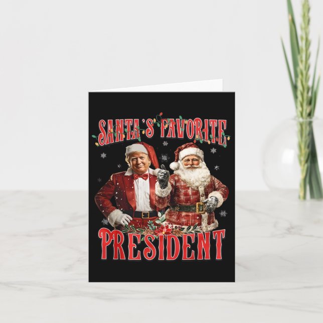 Santa's Favorite President Funny Trump jul P Kort (Framsida)