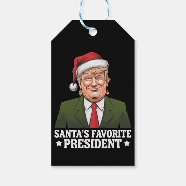 Santa's Favorite President Funny Trump-jul Presentetikett (Baksidan)
