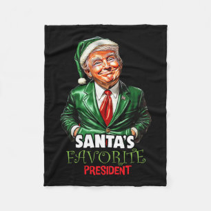 Santa's Favorite President Funny Trump jul X Fleecefilt