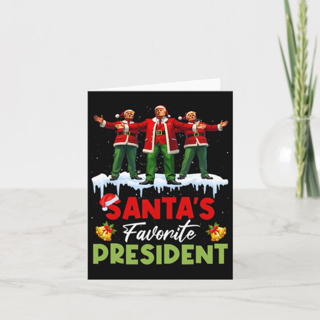 Santa's Favorite President Funny Trump jul X Kort (Framsida)