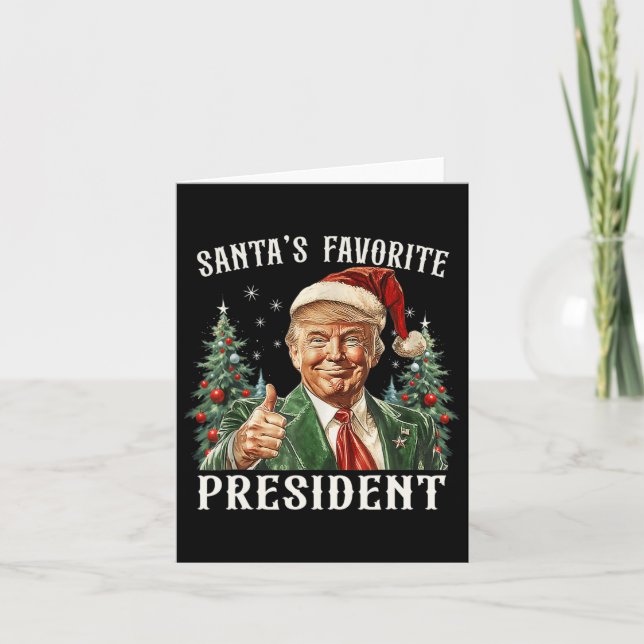 Santa's Favorite President Funny Trump jul X Kort (Framsida)