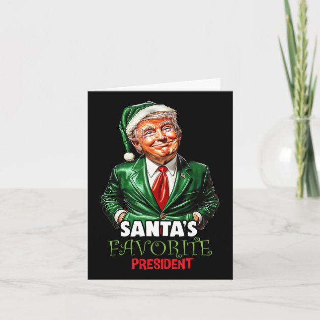 Santa's Favorite President Funny Trump jul X Kort (Framsida)