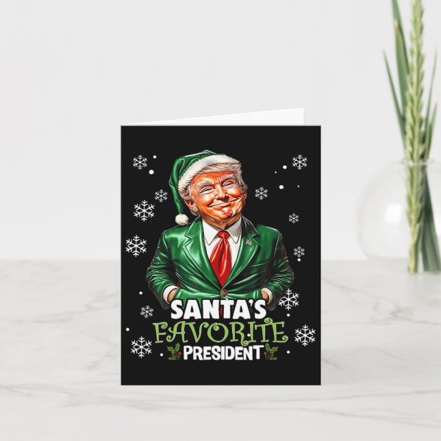 Santa's Favorite President Funny Trump jul X Kort (Framsida)