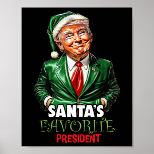 Santa's Favorite President Funny Trump jul X Poster