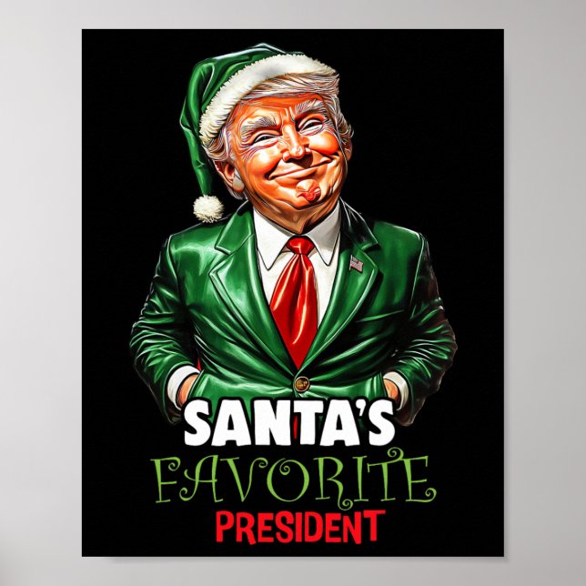 Santa's Favorite President Funny Trump jul X Poster (Framsidan)