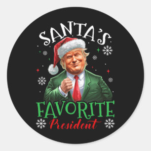 Santa's Favorite President Funny Trump jul X Runt Klistermärke