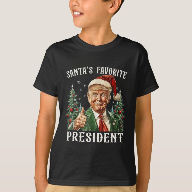 Santa's Favorite President Funny Trump jul X T Shirt (Framsida)