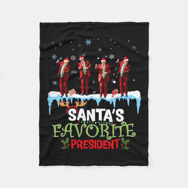 Santa's Favorite President Santa Trump Dance Funny Fleecefilt (Framsidan)