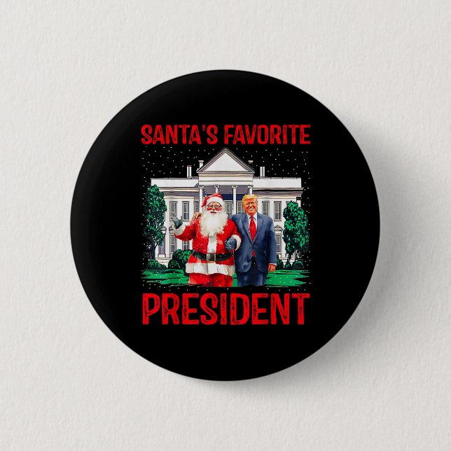 Santa's Favorite President Santa Trump Dance Funny Knapp (Framsida)