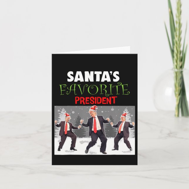 Santa's Favorite President Santa Trump Dance Funny Kort (Framsida)