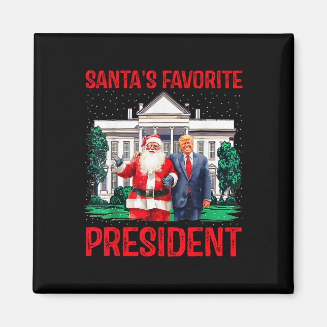 Santa's Favorite President Santa Trump Dance Funny Magnet (Framsidan)