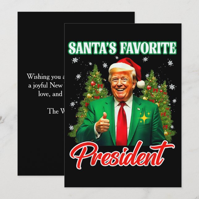 Santa's Favorite President | Trump-julgåva Julkort (Fram/baksida)