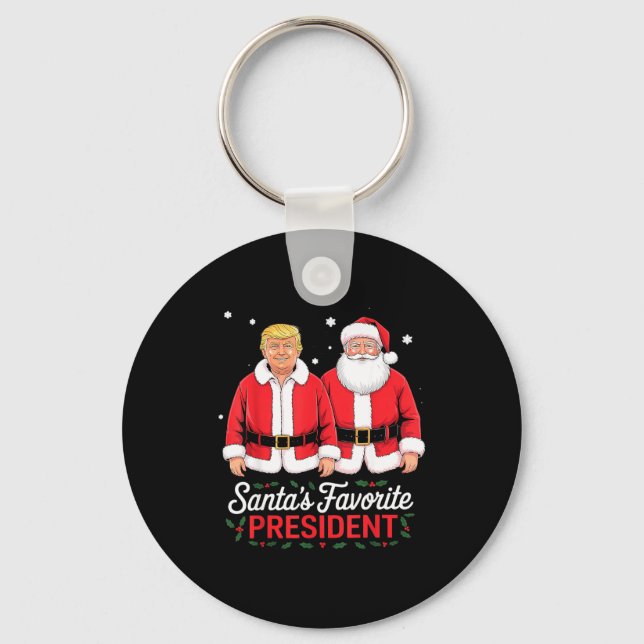Santa's Favorite President Trump Make Christmas Gr Nyckelring (Framsida)