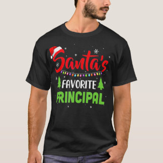 Santa's Favorite Principal Funny Christmas Xmas T Shirt