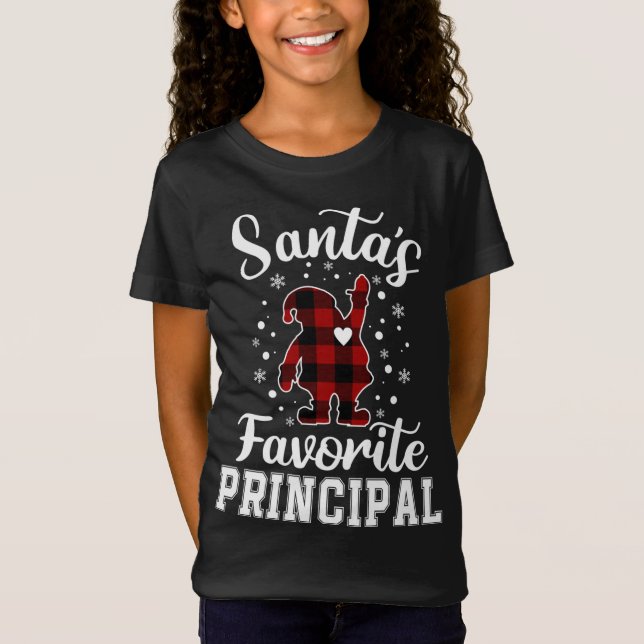 Santa's Favorite Principal Funny jul T Shirt (Framsida)