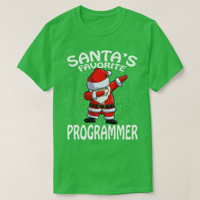 Santas Favorite Programmer jul T Shirt (Design framsida)