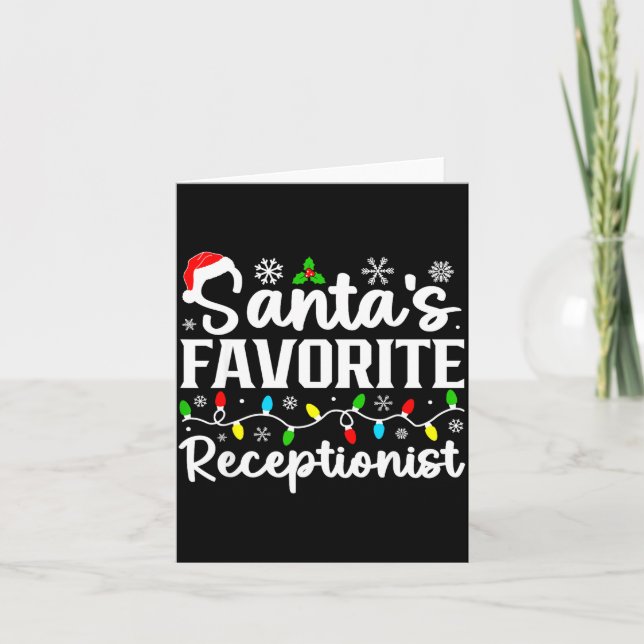 Santa's Favorite Receptionist Christmas Family Mat Kort (Framsida)