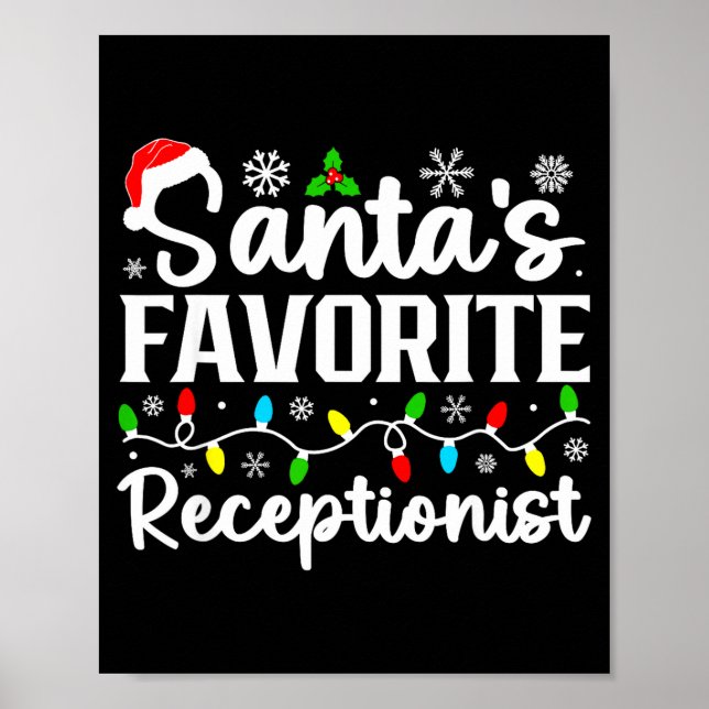 Santa's Favorite Receptionist Christmas Family Mat Poster (Framsidan)