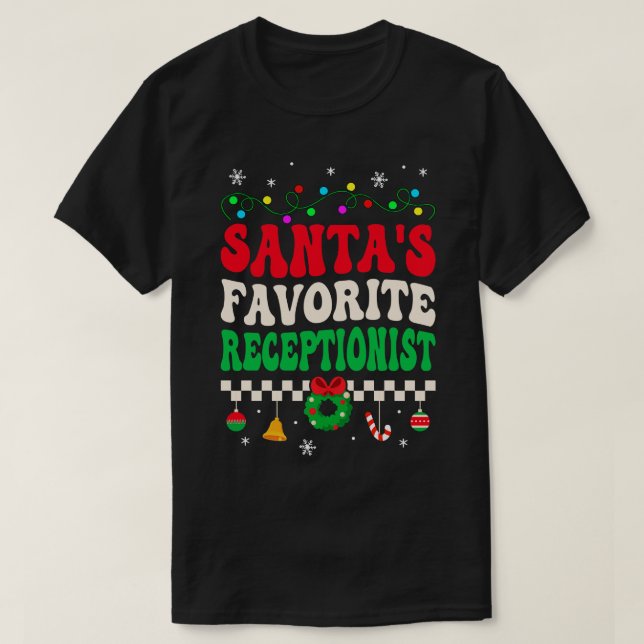 Santas Favorite Receptionist Retro-jul T Shirt (Design framsida)