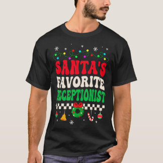 Santas Favorite Receptionist Retro-jul T Shirt