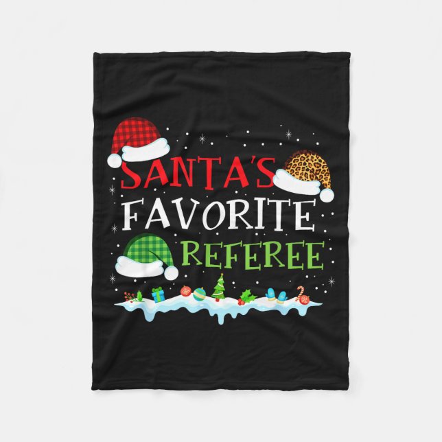 Santa's Favorite Referee Fun Christmas  Fleecefilt (Framsidan)