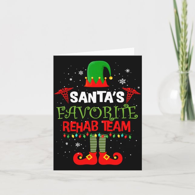 Santa's Favorite Rehab Team Elf Physical Therapy C Kort (Framsida)