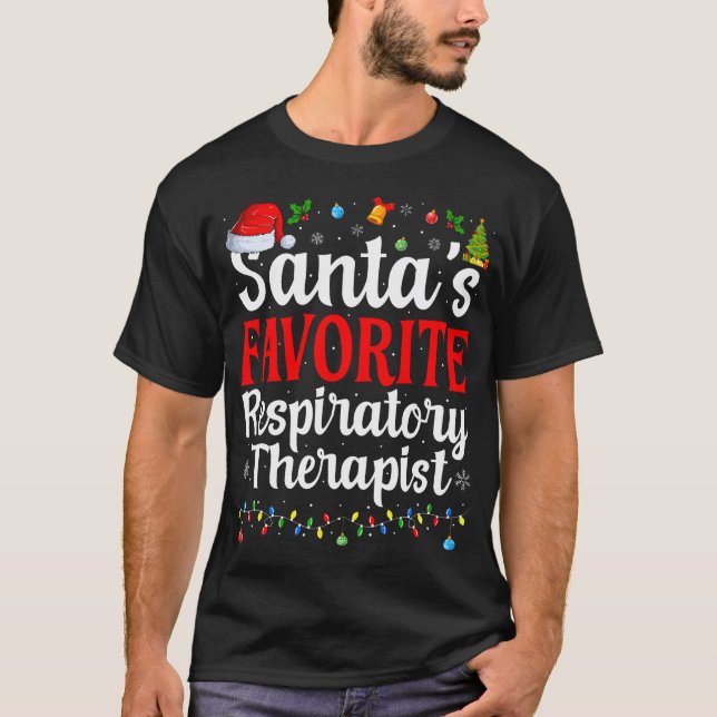 Santas Favorite Respiratory Therapist jul Fu T Shirt (Framsida)