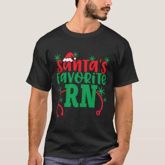 Santa's Favorite Rn Cute Jul Registrerad Nurs T Shirt