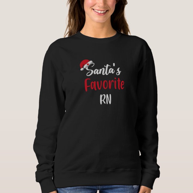 Santas Favorite RN Gift Christmas T Shirt (Framsida)