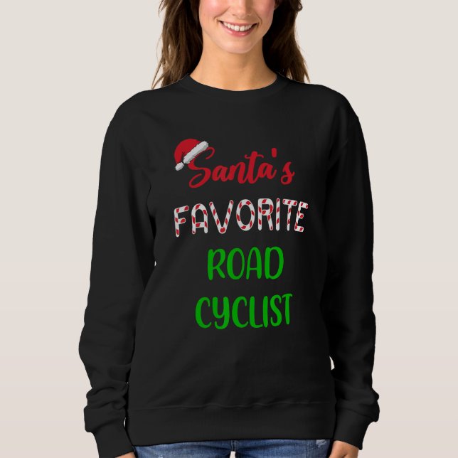 Santas Favorite Road Cyclist   Funny Cycling Chris T Shirt (Framsida)