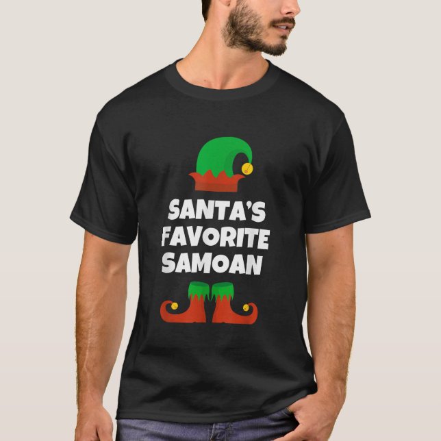 Santas Favorite Samoan jul Hat Funny Samoa T Shirt (Framsida)