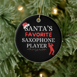 Santa's Favorite Saxophone Player Julgransprydnad Keramik