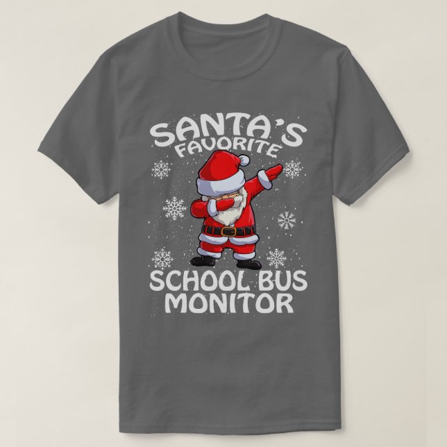 Santas Favorite School Buss Monitor jul T Shirt (Design framsida)