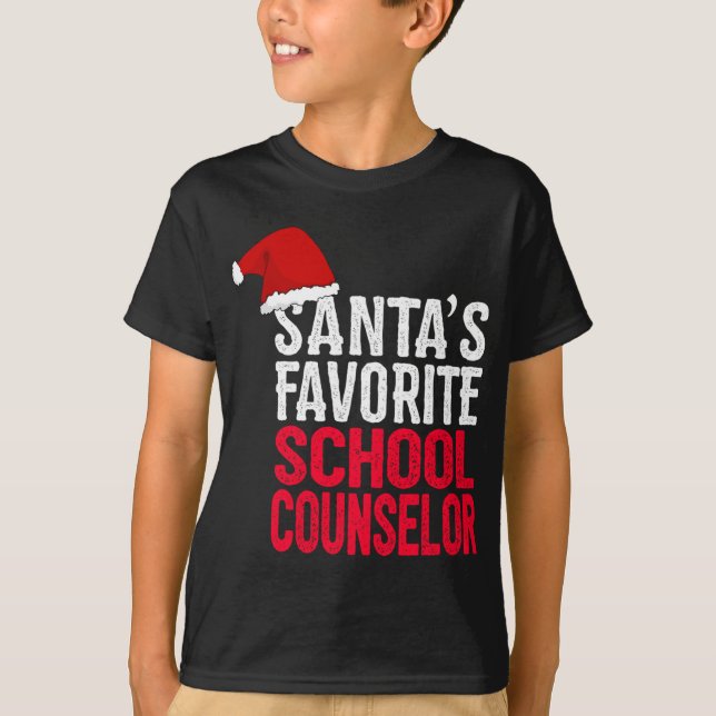 Santa's Favorite School Counselor Cute God Jul G T Shirt (Framsida)