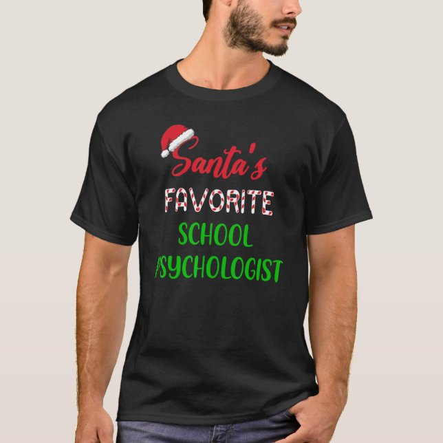 Santas Favorite School Psychologist     Chritsmas T Shirt (Framsida)
