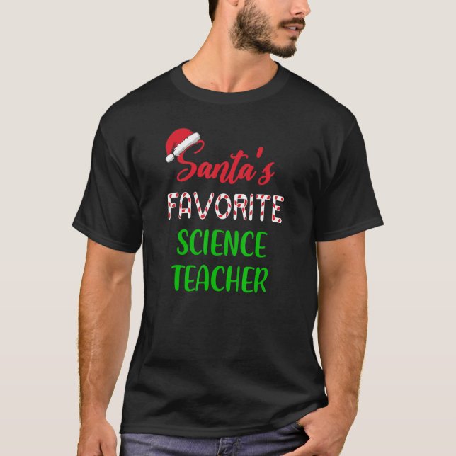 Santas Favorite Science Teacher   Chritsmas T Shirt (Framsida)