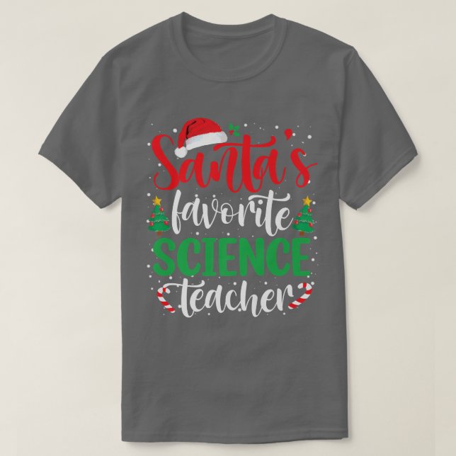 Santa's Favorite Science Teacher jultomten H T Shirt (Design framsida)
