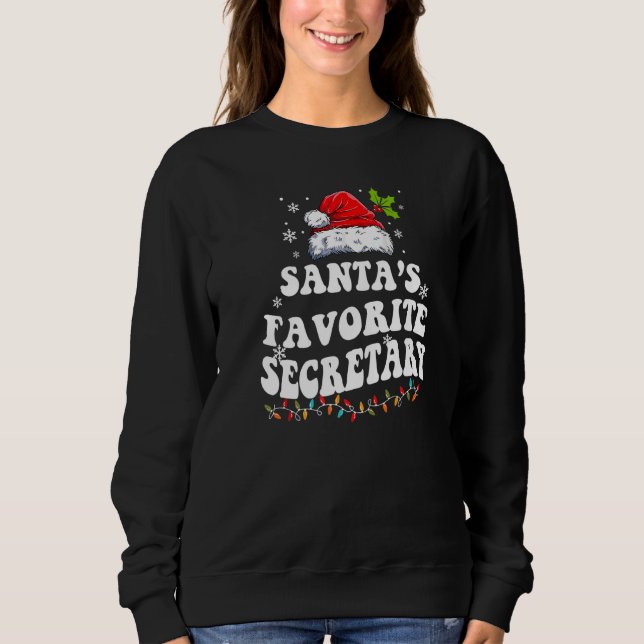 Santa's Favorite Secretary  Christmas Men Women T Shirt (Framsida)
