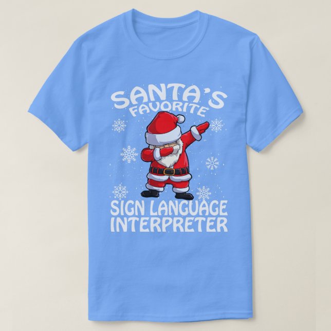 Santas Favorite Sign Language Interpreter Christma T Shirt (Design framsida)