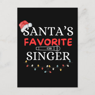 Santa's Favorite Singer Cute Vykort